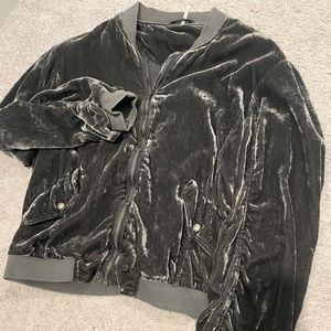 Free People velvet bomber jacket. M.